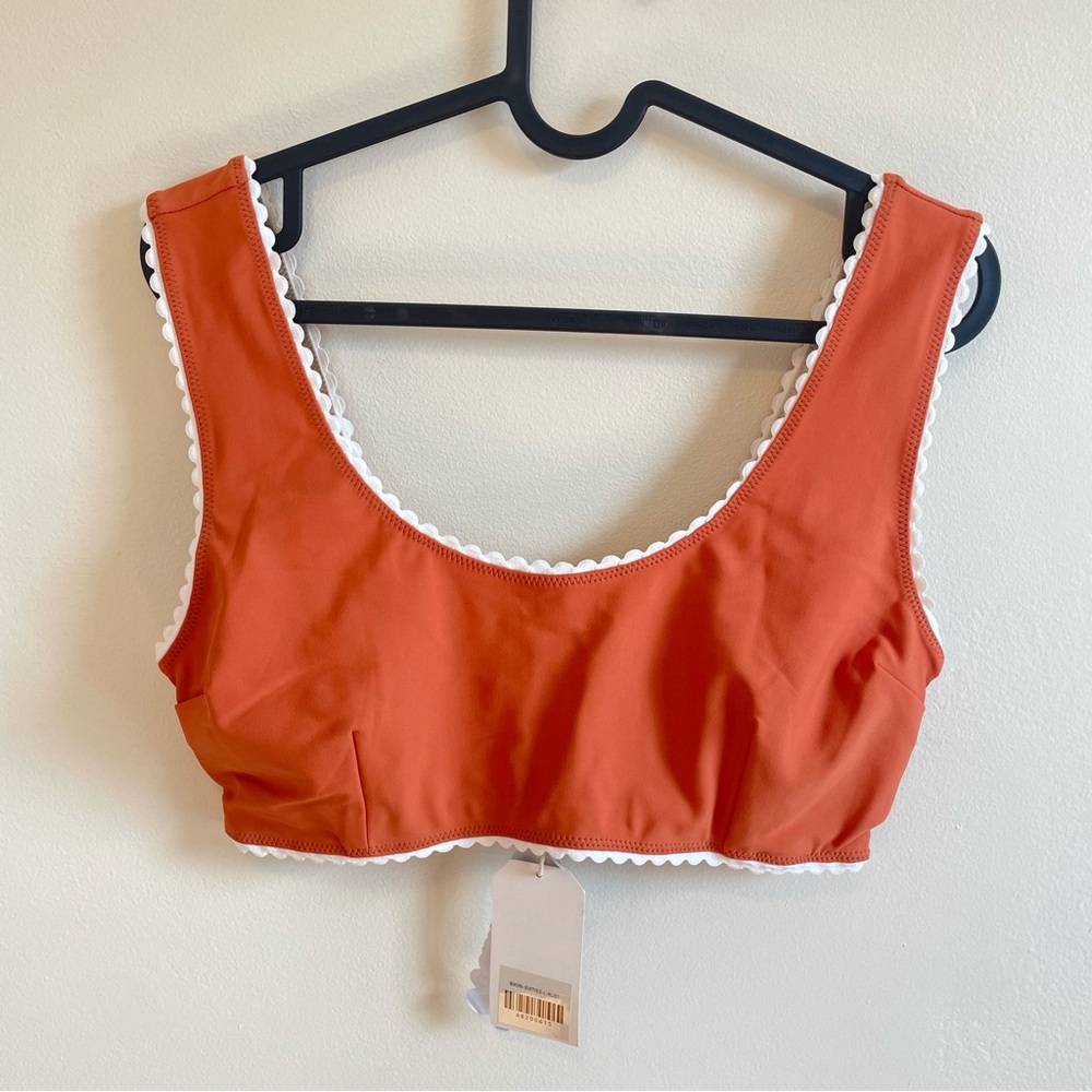 Hammies NWTs sixties style rust orange bikini top large retro Rick rack trim 60s - Picture 5 of 9